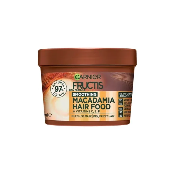 Garnier Fructis Hair Food Macadamia Maschera capelli lisciante disciplinante 3 In 1 390ml