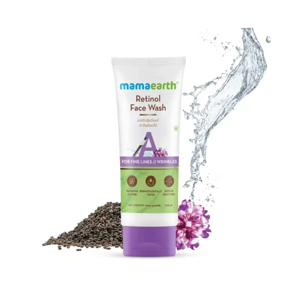 Mamaearth Retinol Face Wash with Retinol and Bakuchi for Fine Lines and Wrinkles 100 ml