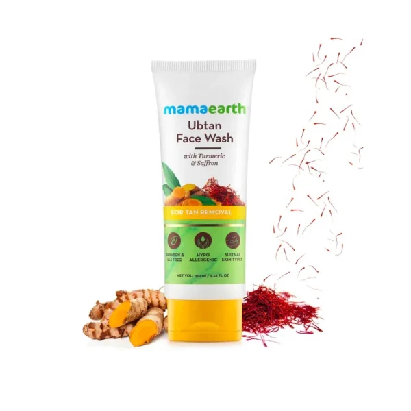 Mamaearth Ubtan Face Wash with Turmeric And Saffron for Tan Removal 100ml