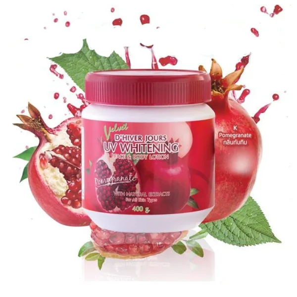 Velvet Uv Whitening Pomegranate Face And Body Lotion 400ml