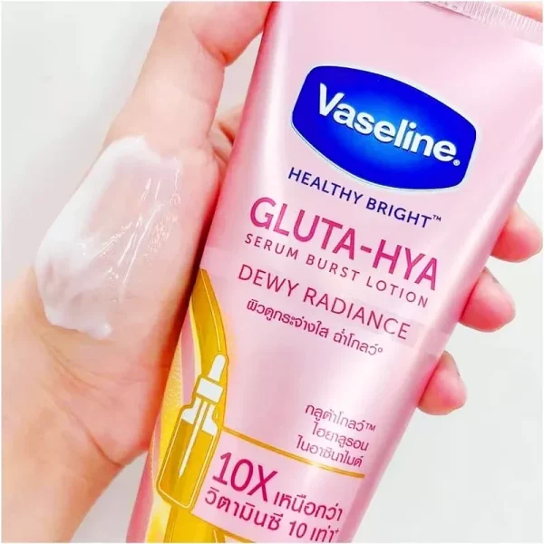 Vaseline Healthy Bright Gluta-Hya Serum Burst Lotion Dewy Radiance Jar 300ml - Image 2