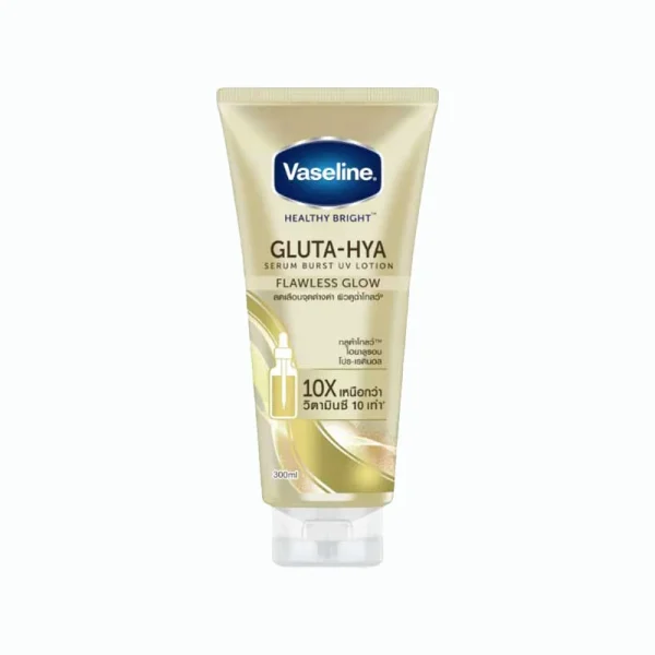 Vaseline Healthy Bright Gluta Hya Serum Burst UV Lotion Flawless Glow Jar 300ml