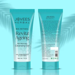 Jovees Herbal Revita Ageing Skin Recovery Cleansing Gel - Bio-Retinol, Reduces Dark Spots 75ml