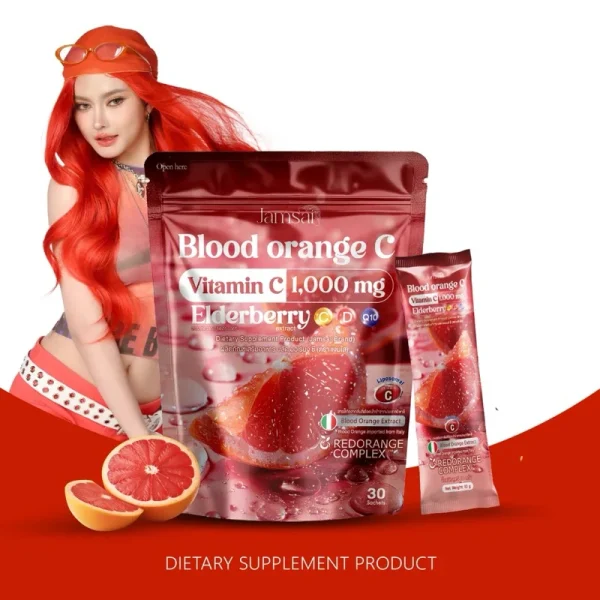 Jamsai Blood Orange C Vitamin C 1000mg Elderberry - Image 2