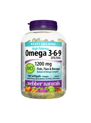 Webber Naturals High Potency Omega 3-6-9, 180-Count